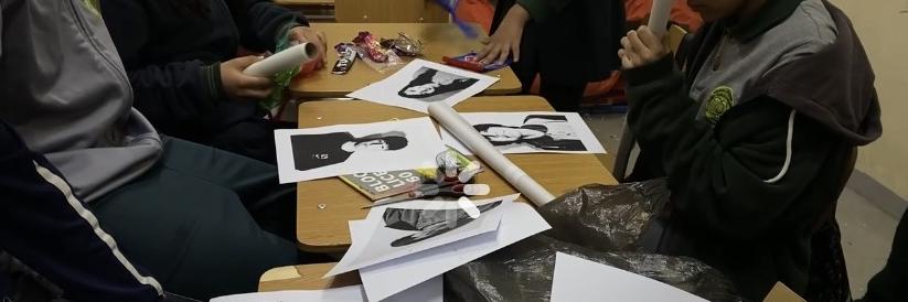 Los niños y niñas trabajando en el proyecto